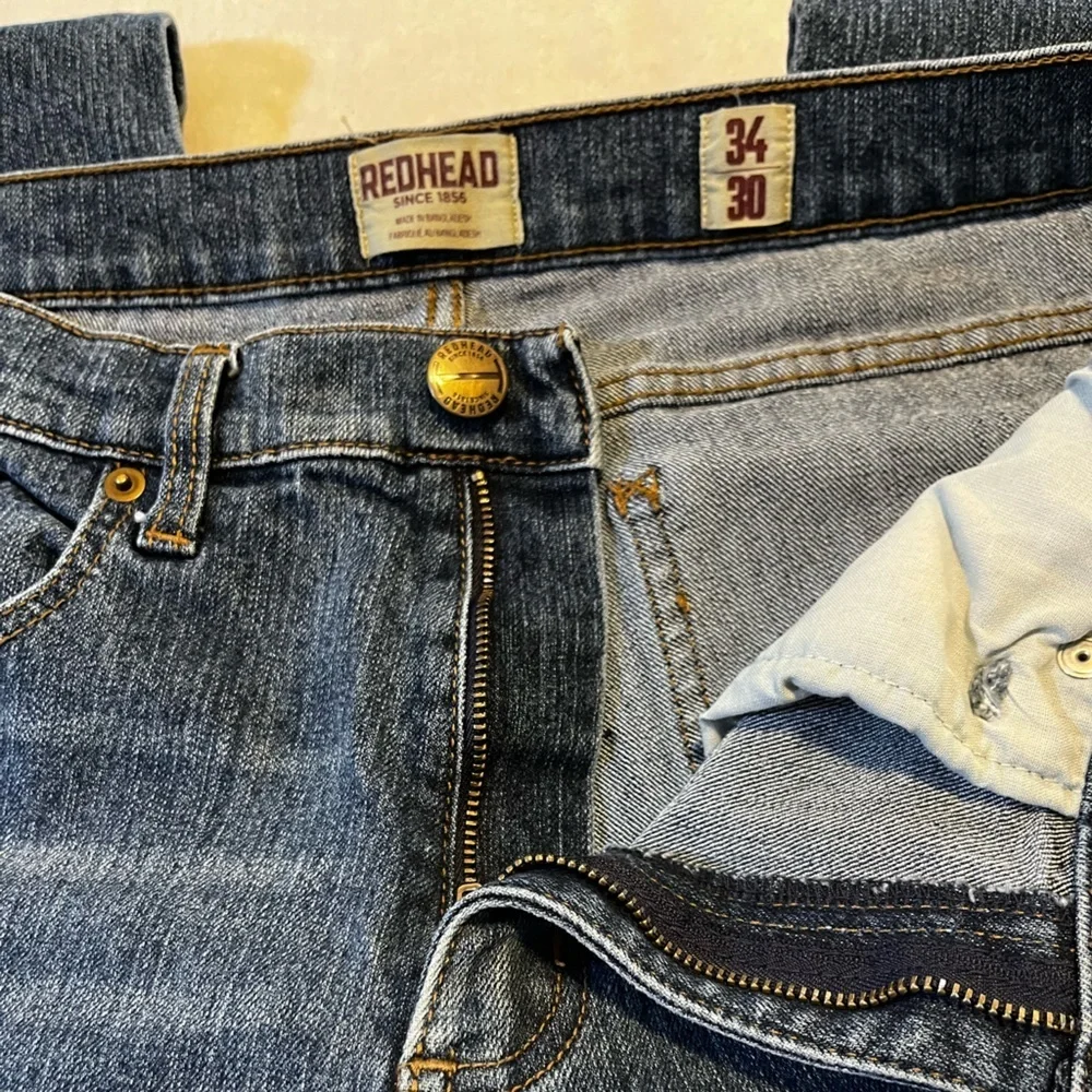 👖 Redhead Straight Leg Jeans Men’s 34x30 Medium Wash Denim Classic Fit